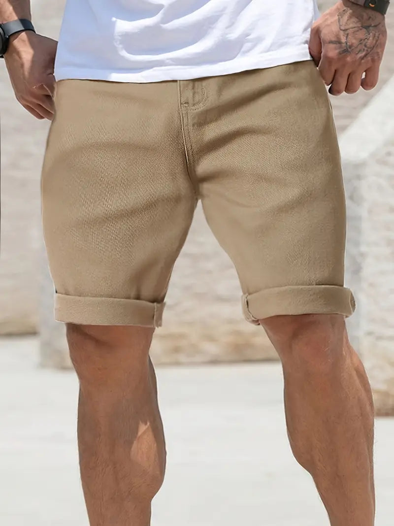 Rolled Hem Chino Shorts for Men