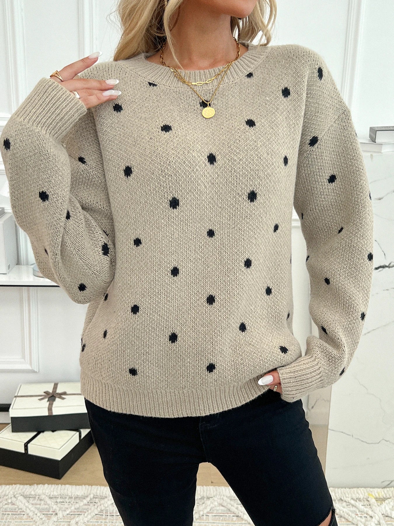 Dot About It Knit Sweater