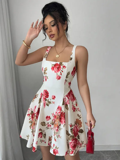 Short Summer Floral Dress for Women