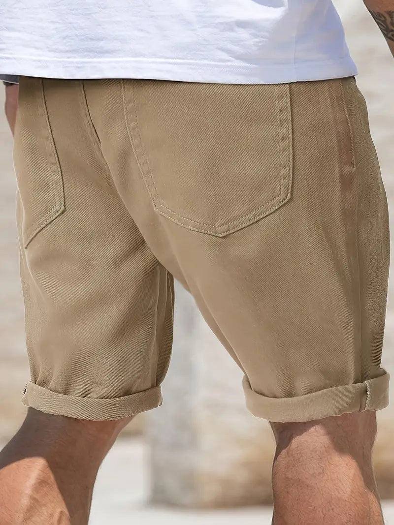 Rolled Hem Chino Shorts for Men