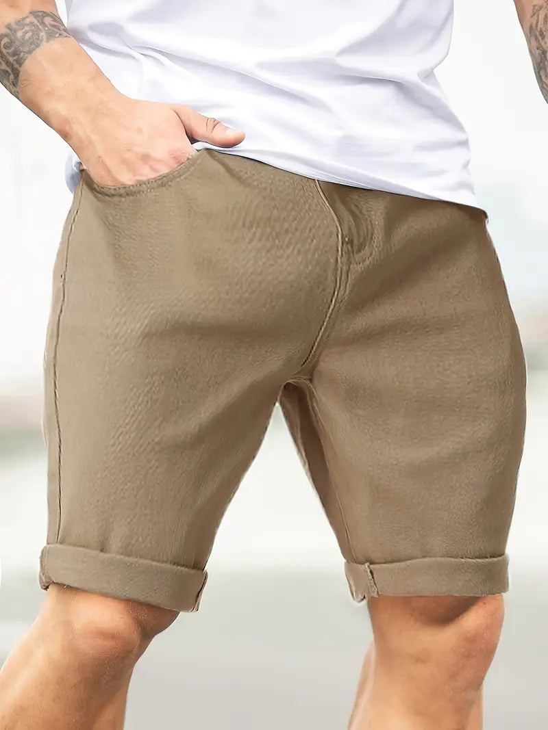 Rolled Hem Chino Shorts for Men