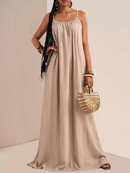 Maxi Dress with Gathered Neckline