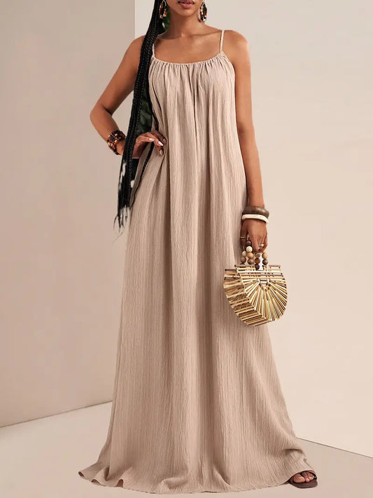Maxi Dress with Gathered Neckline