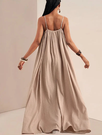 Maxi Dress with Gathered Neckline
