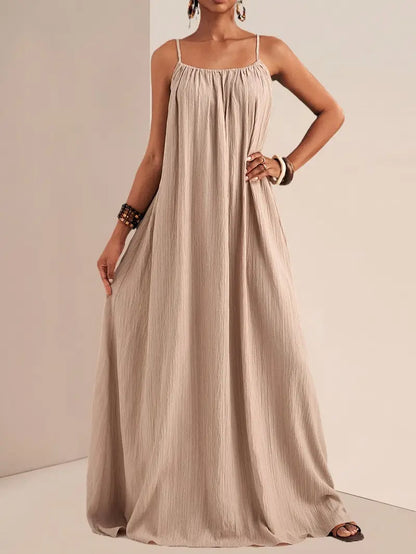 Maxi Dress with Gathered Neckline