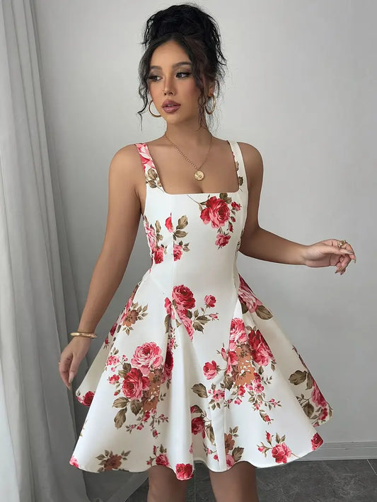 Short Summer Floral Dress for Women