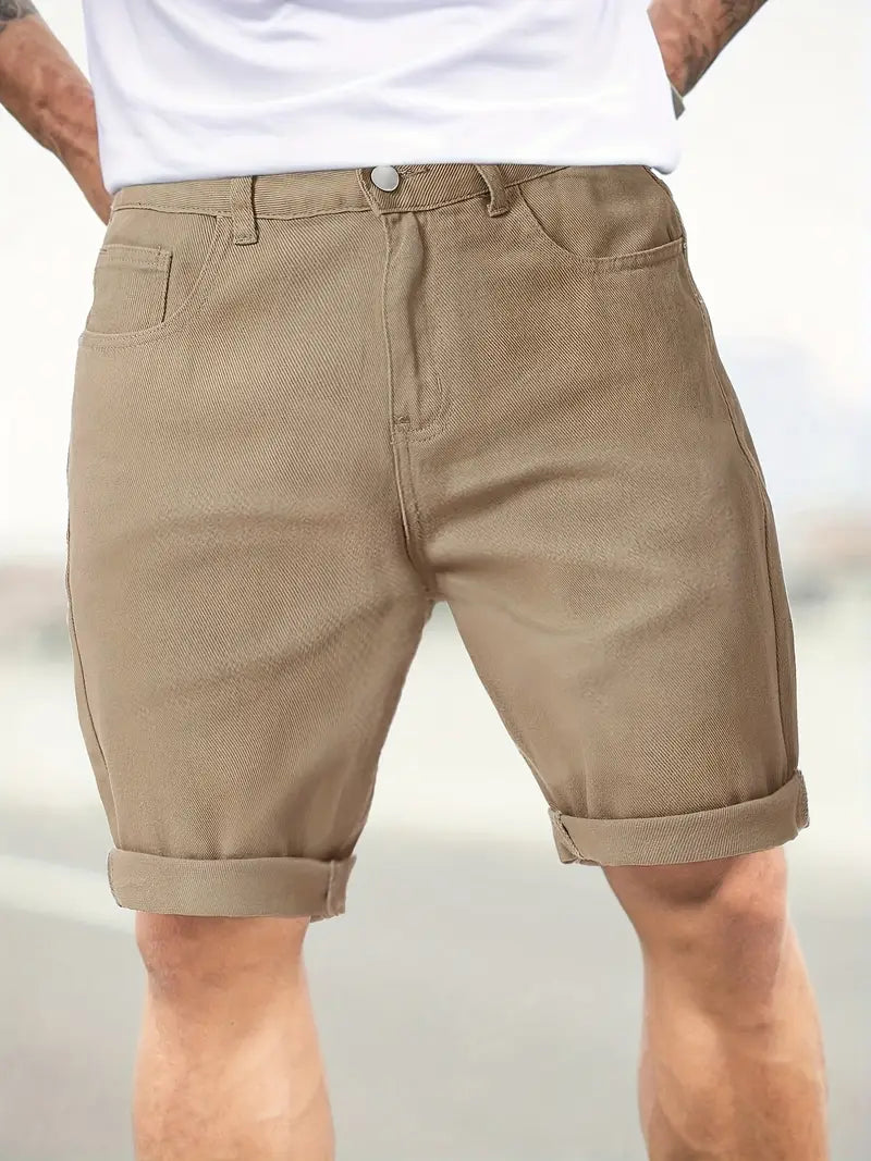 Rolled Hem Chino Shorts for Men